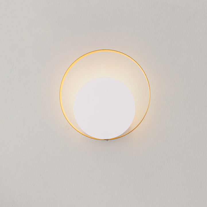 Modern Minimalist Iron Circle Ring 1-Light Wall Sconce Lamp For Bedroom