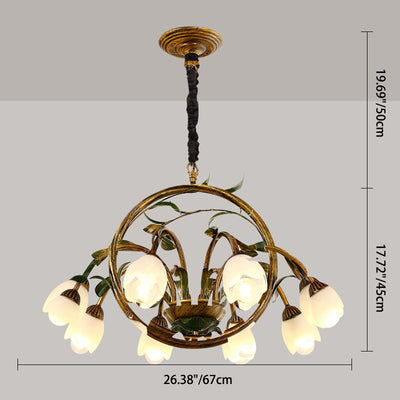 Traditional French Round Iron Glass Crystal 6/8/10 Light Chandelier For Bedroom