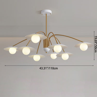 Modern Minimalist Branch Round Orb Iron Glass 6/8 Light Chandelier For Living Room