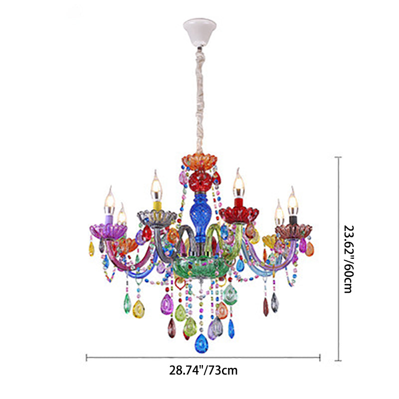 Modern Luxury Crown Iron Glass Crystal 5-Light Chandelier For Dining Room