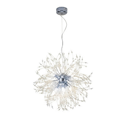 Contemporary Creative Hardware Crystal Beads Decorate Dandelion Design 8/9/12-Light Chandelier For Living Room