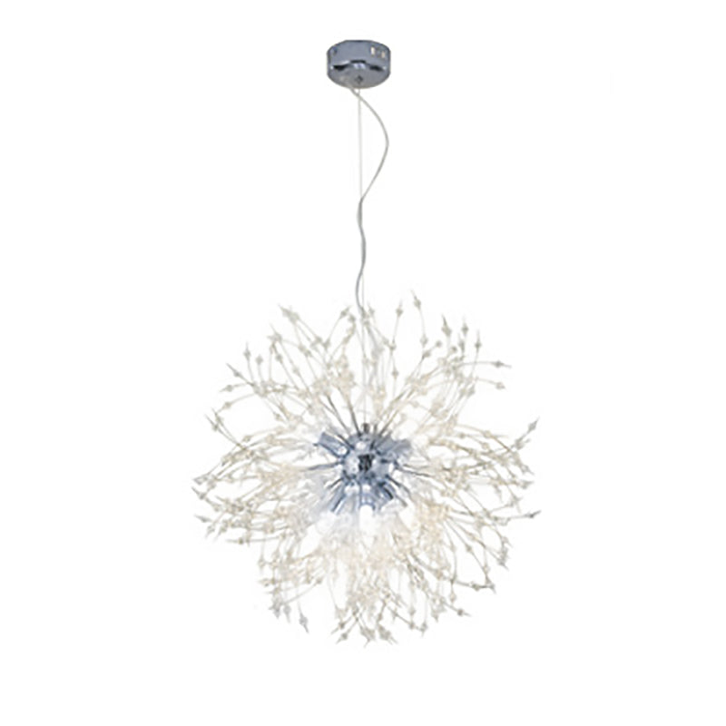 Contemporary Creative Hardware Crystal Beads Decorate Dandelion Design 8/9/12-Light Chandelier For Living Room