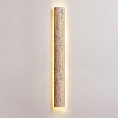 Modern Minimalist Waterproof Long Yellow Travertine LED Wall Sconce Lamp For Outdoor Patio