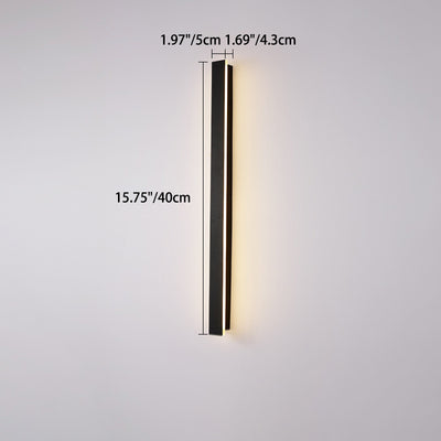 Modern Minimalist Long Rectangular Aluminum Acrylic LED Wall Sconce Lamp For Garden