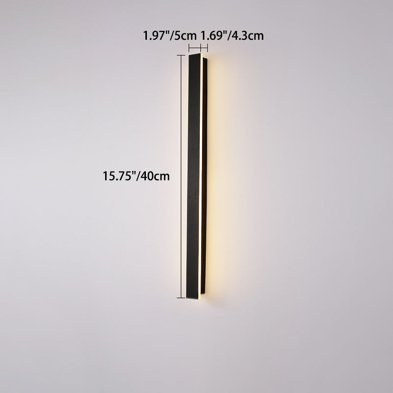 Modern Minimalist Long Rectangular Aluminum Acrylic LED Wall Sconce Lamp For Garden