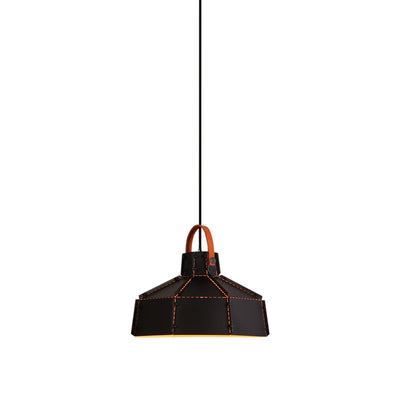 Contemporary Industrial Round Cylindrical Trapezoidal Iron 1-Light Pendant Light For Living Room