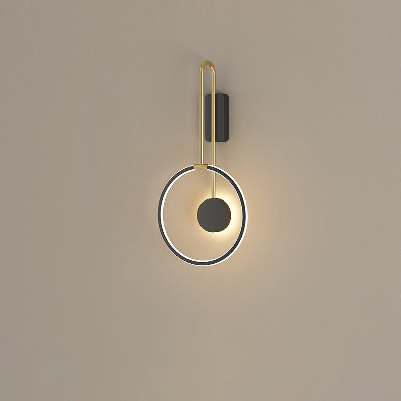 Modern Simplicity Aluminum Circle Ring Silicone Strip LED Wall Sconce Lamp For Living Room