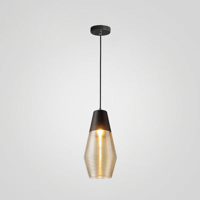 Contemporary Scandinavian Cylinder Oval Iron Glass 1-Light Pendant Light For Living Room