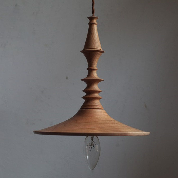 Japanese Wabi-Sabi White Oak Round 1-Light Pendant Light