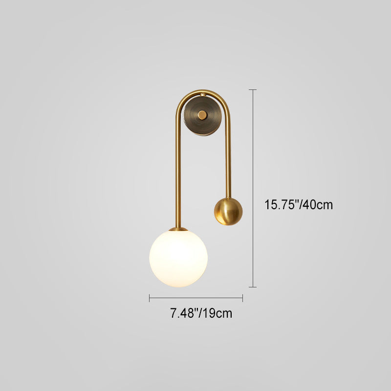 Contemporary Nordic Copper Acrylic Cylinder Ball 1/2/4 Light Wall Sconce Lamp For Living Room