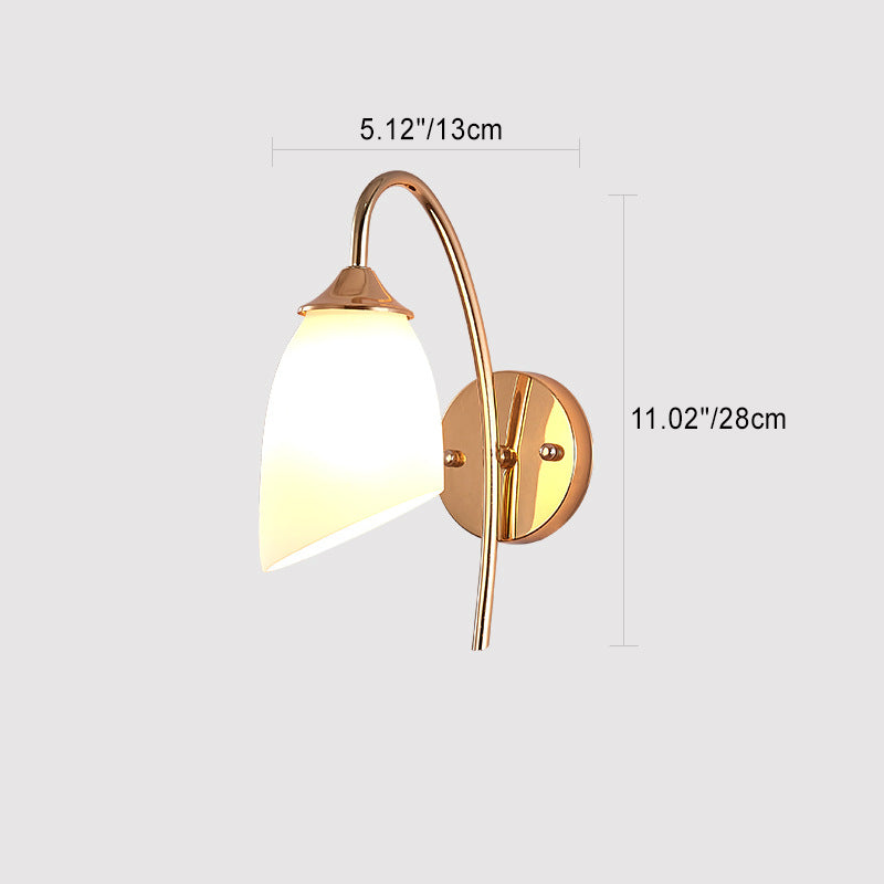 Contemporary Nordic Pod Iron Glass 1-Light Wall Sconce Lamp For Bedroom