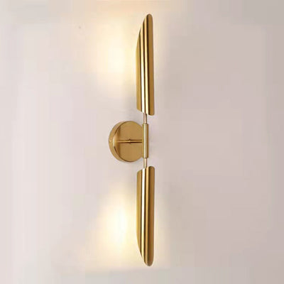 Modern Minimalist Iron Glass Strip 1/2 Light Wall Sconce Lamp For Living Room