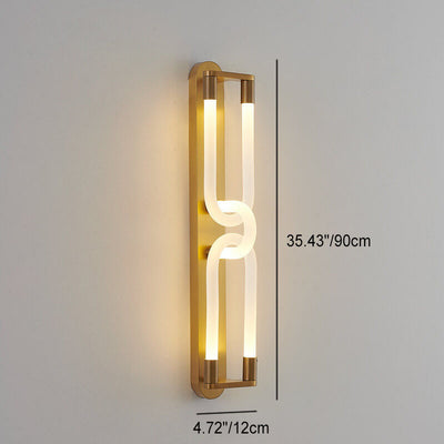 Nordic Light Luxury Golden White Tube LED Wall Sconce Lamp