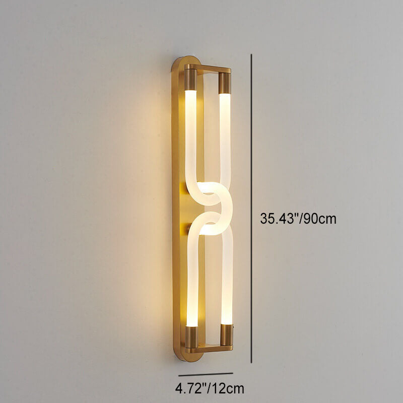 Nordic Light Luxury Golden White Tube LED Wall Sconce Lamp