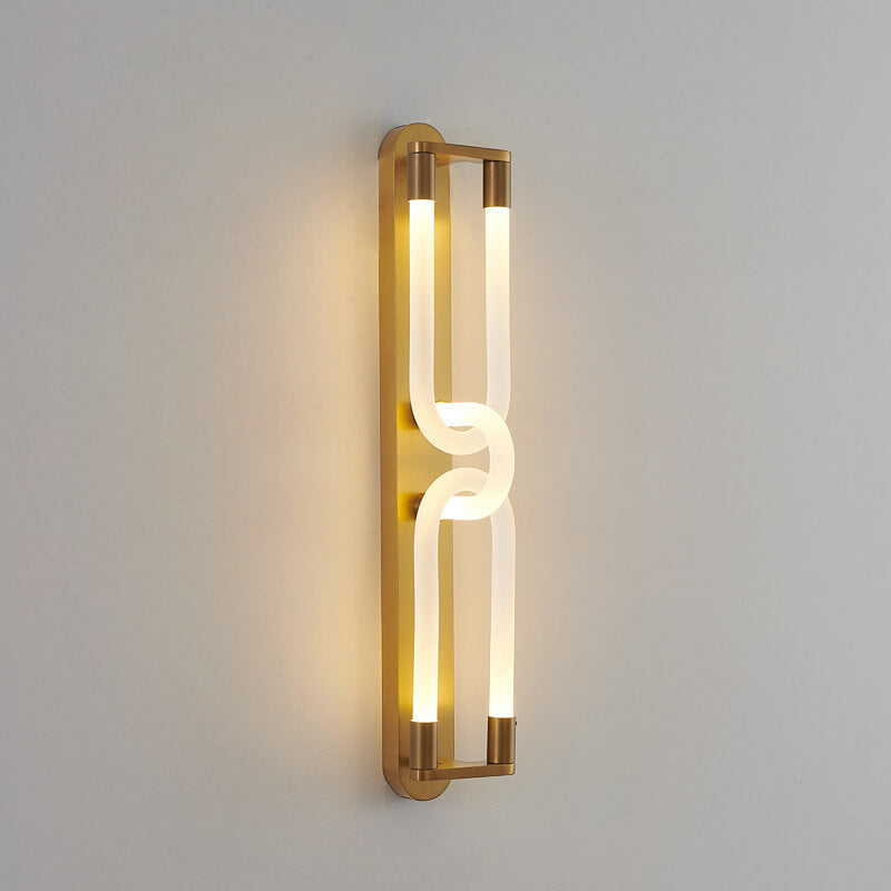 Nordic Light Luxury Golden White Tube LED Wall Sconce Lamp