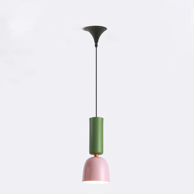 Modern Macaron Colorful Geometric Polygons Iron 1-Light Pendant Light