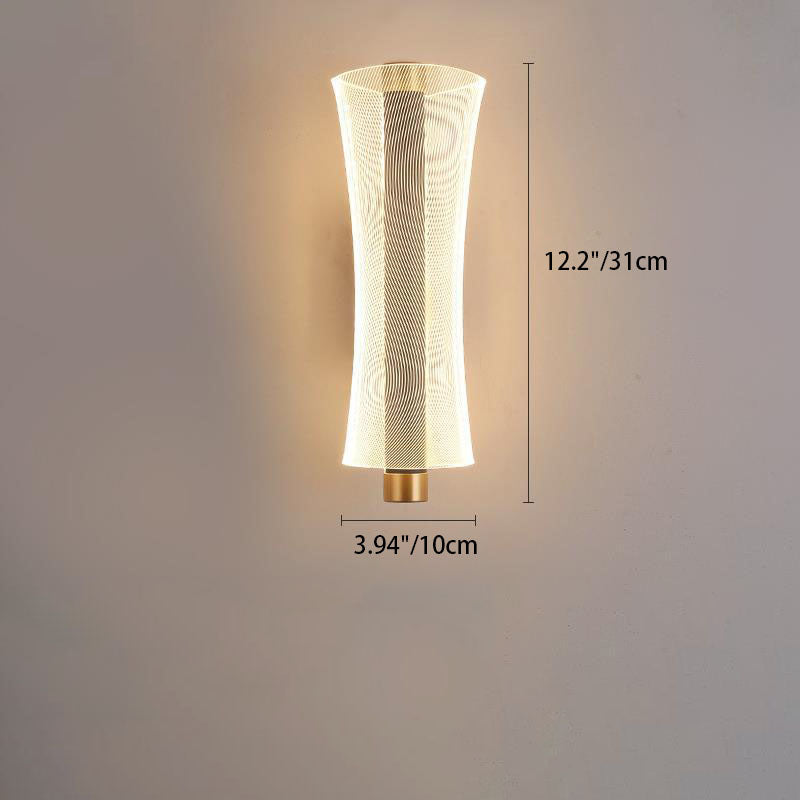 Modern Mid-Century Cylinder Hardware Acrylic LED Wall Sconce Lamp For Bedroom