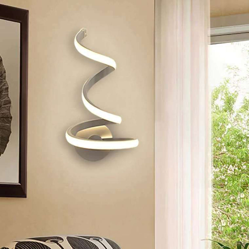 Contemporary Creative Bar Wave Aluminium Acrylic LED Wall Sconce Lamp For Living Room