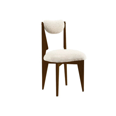 Modern Minimalist Square Wood Velvet Dining Chair Backrest Armless For Dining Room