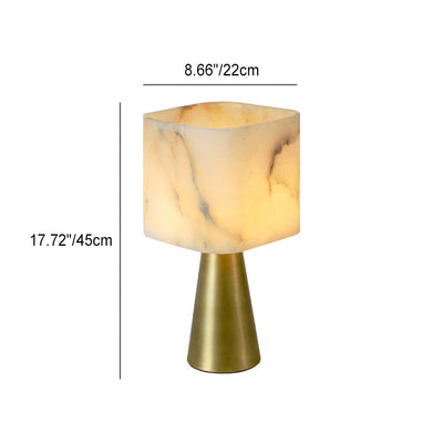 Lampe de table à 1 lumière contemporaine nordique ronde carrée avec base en métal effilée en Lucite pour chambre à coucher 