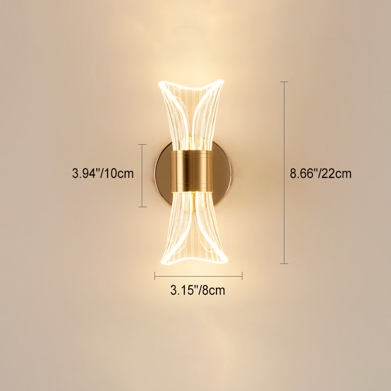 Contemporary Creative Metal Acrylic Butterfly Morning Glory Maple Leaf LED Wall Sconce Lamp For Bedside