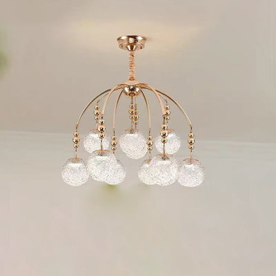 Traditional French Branching Magic Bean Orb Glass Hardware LED Chandelier For Bedroom