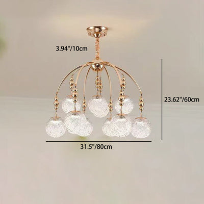 Traditional French Branching Magic Bean Orb Glass Hardware LED Chandelier For Bedroom