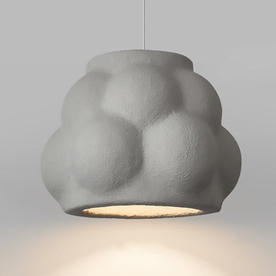 Traditional Japanese Imitation Water Drop Bubble Shape Micro-cement 1-Light Pendant Light For Living Room