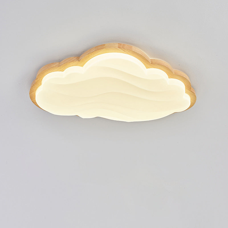 Contemporary Creative Cream Clouds Acrylic Starry Hanging LED Flush Mount Ceiling Light For Bedroom