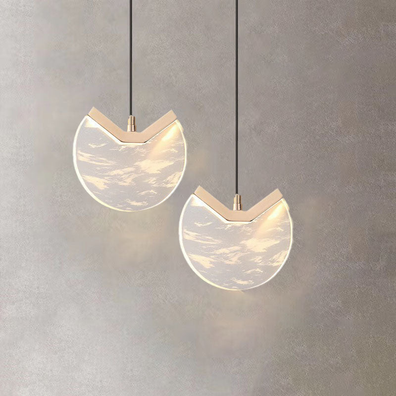 Modern Minimalist Round Hardware Crystal LED Pendant Light For Bedroom