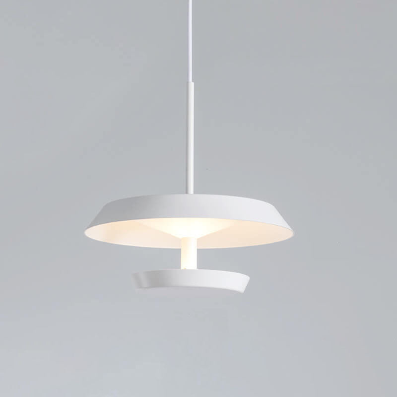 Danish Minimalist Round Flying Saucer Aluminum Acrylic LED Pendant Light