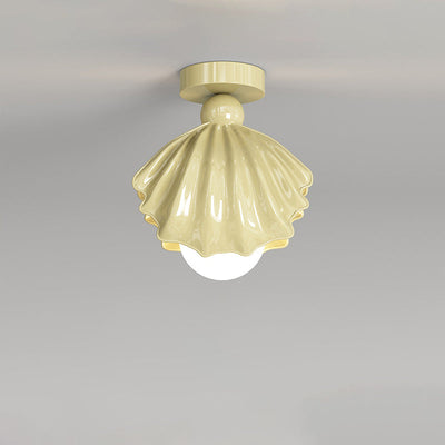 Contemporary Creative Shell Iron Resin Acrylic LED Semi-Flush Mount Ceiling Light For Living Room