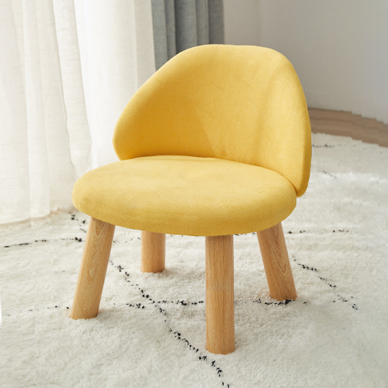 Contemporary Nordic Fabric Round Footstool Backrest For Entryways