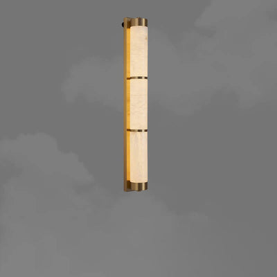 Modern Light Luxury Full Copper Marble Column LED Wall Sconce Lamp