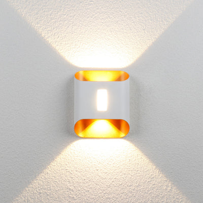 Modern Simplicity Geometric Square Aluminum LED Waterproof Wall Sconce Lamp For Garden