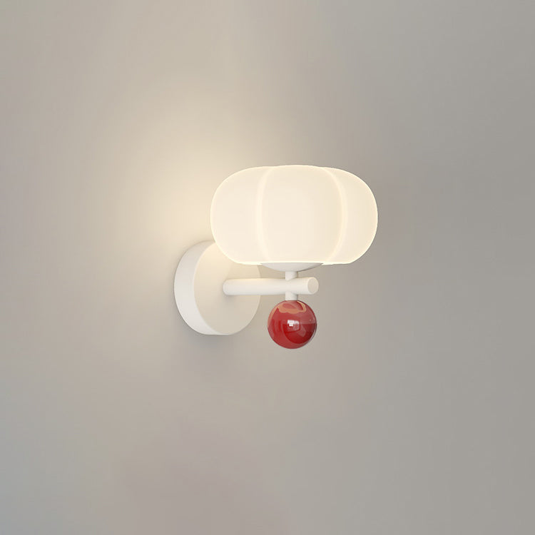 Modern Minimalist Pumpkin Orb PVC Iron LED Wall Sconce Lamp For Bedroom