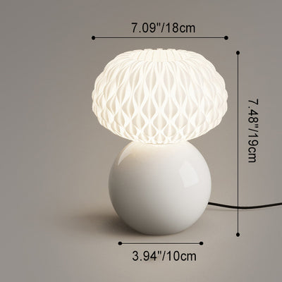 Modern Minimalist Orb Cloudy Ceramic PE 1-Light Table Lamp For Bedroom