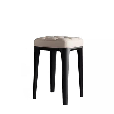 Modern Simplicity Square PU Leather Upholstered Stackable Vanity Stool Backless For Bedroom