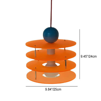 Lámpara colgante contemporánea creativa de acrílico redonda de múltiples niveles con 1 luz para dormitorio 