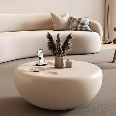 Modern Minimalist Cat's Paw Halogen Egg Metal Glass Coffee Table For Living Room