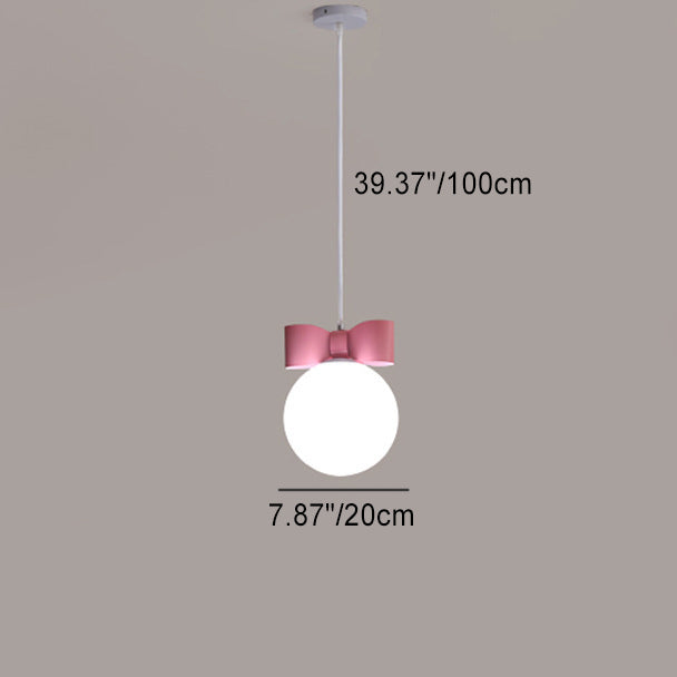 Modern Minimalist Bow Round Iron Resin 1/3 Light Pendant Light For Bedroom