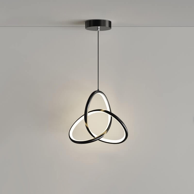 Modern Minimalist Triangular Ring-Shaped Aluminum Silicone LED Pendant Light