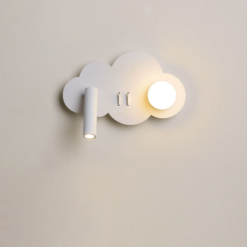 Contemporary Simplicity Aluminum Acrylic Cloud Shape LED Rotatable Spotlight Wall Sconce Lamp For Bedroom