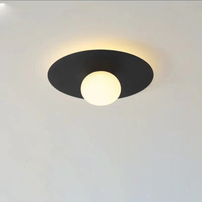 Contemporary Scandinavian Metal PE Round Ball LED Flush Mount Ceiling Light For Hallway