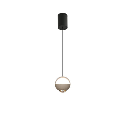 Modern Simplicity Ball Aluminium Acrylic Glass LED Pendant Light Liftable For Bedside