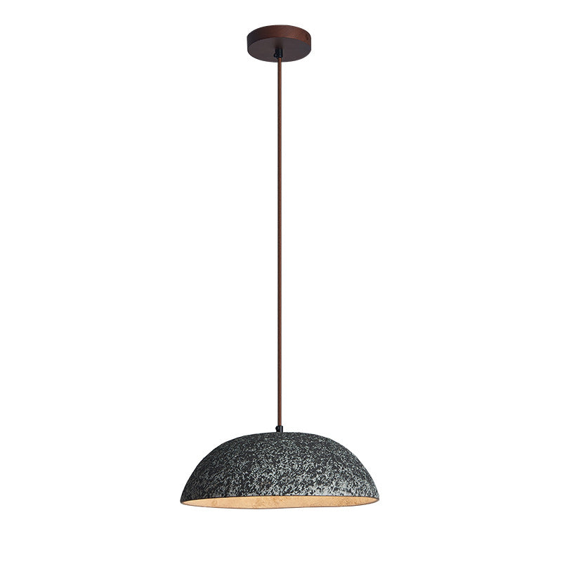 Traditional Japanese Wabi-Sabi Handcrafted Ceramic Round Shade 1-Light Pendant Light For Dining Room