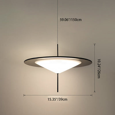 Contemporary Nordic Acrylic Flying Saucer Shade Hardware LED Pendant Light For Living Room