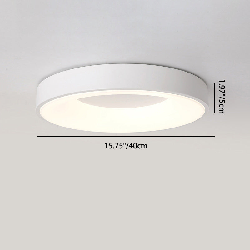 Modern Minimalist Round Circle Iron Acrylic LED Flush Mount Ceiling Light For Bedroom