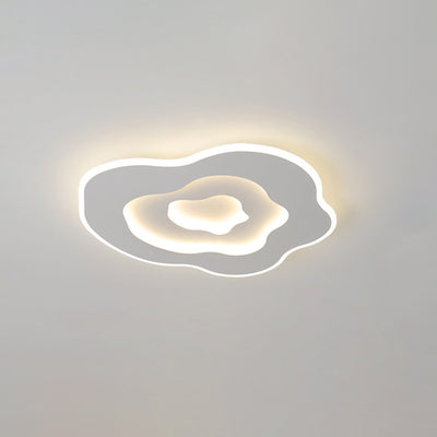 Modern Minimalist Clouds Acrylic Iron LED Flush Mount Ceiling Light For Living Room