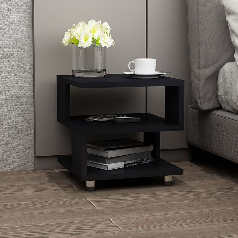 Contemporary Creative Square Cube Plate Side Table 3-Tier For Bedside